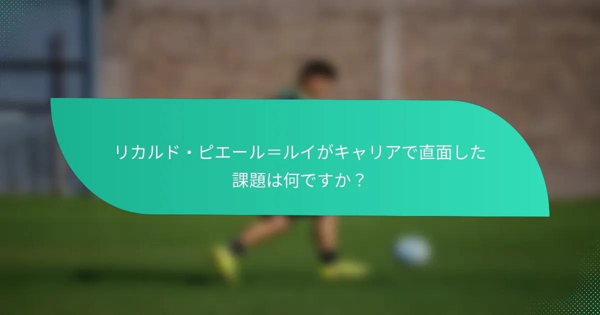 リカルド・ピエール＝ルイがキャリアで直面した課題は何ですか？